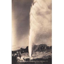 Postcard showing Wairoa Geyser