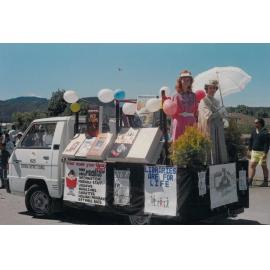 Photograph of the Rotorua Public Library float in the 1989 Rotorua Christmas Parade
