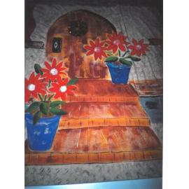 Photograph of the front door painted on the side of the Rotorua Public Library Rotorua Christmas Parade float