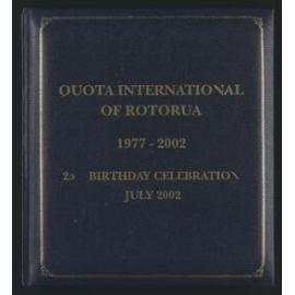 Commemorative Album titled "Quota International of Rotorua 1977-2002"
