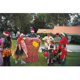 Photograph of library staff participants at the end of the Rotorua Christmas Parade