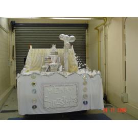 Photograph of the library float for the Rotorua Christmas Parade