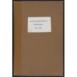 Scrapbook titled "Quota International of Rotorua 1983-1999"