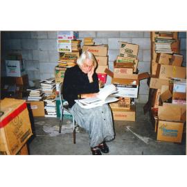 Photograph of Volunteers sorting donations for the Book Fair sportsdrome