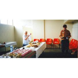Photograph of volunteers having a much needed cuppa