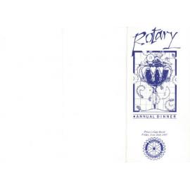 Annual changeover dinner menu and programme, 1987