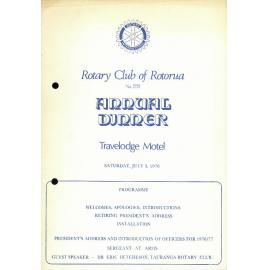 Annual changeover dinner programme, 1976