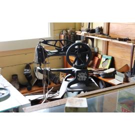 Photograph of an antique shoe-sewing machine