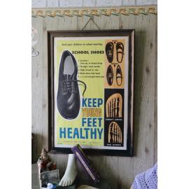 Photograph of a poster issued by the Department of Health, detaling acceptible school shoes 