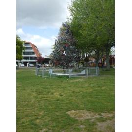 Photograph of the bicycle tree at the lake front