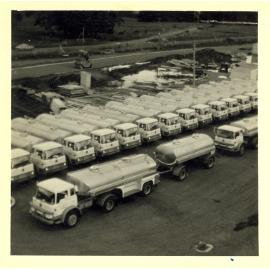 Photograph of the dairy factory tankers, 1968