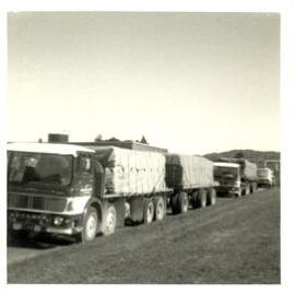Photograph of the casein loaded, leaving factory 1968