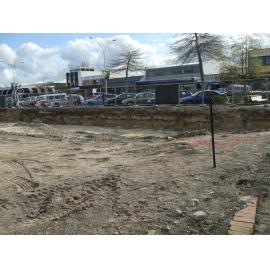 Photograph showing where the foundation is for the new Rotorua Police Station