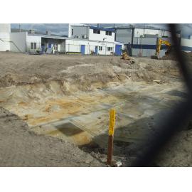 Photograph showing where the foundation is for the new Rotorua Police Station