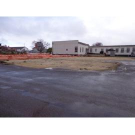 Photograph showing demolished area of the old hospital wards of QE
