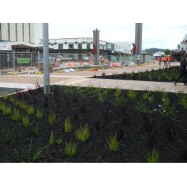Photograph showing the former City Focus area being remodelled, becomes Te Manawa 