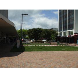Photograph showing the former City Focus area being remodelled, becomes Te Manawa 