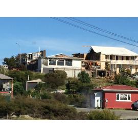 Photograph showing the back of the Lake House Hotel with demolition begun