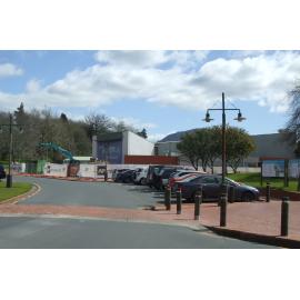 Photograph showing the Soundshell demolition beginning