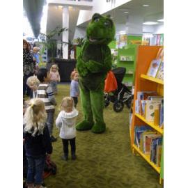 Photograph of Fletcher Tuatara in the children's library