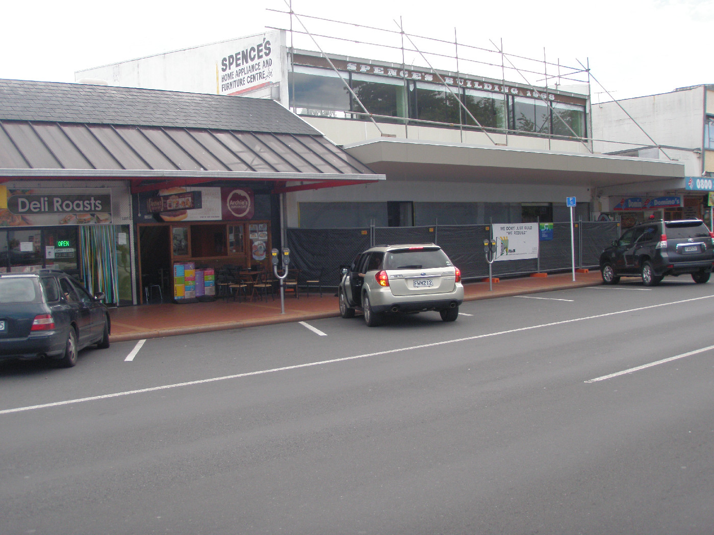 This photograph shows some changes being made to the old Spences building on Fenton Street. Photographer Su Potter